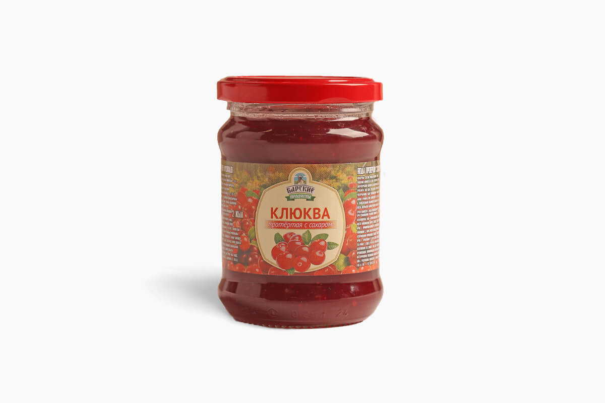 Клюква протертая с сахаром «Барские продукты», 280 г